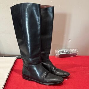 Unisa Black Leather Combat Boots